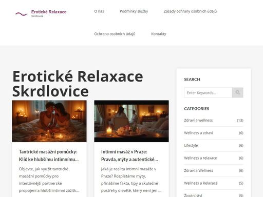 erotické relaxace skrdlovice je prvotřídní masážní salón specializující se na erotické masáže v srdci skrdlovic. nabízíme široký výběr masážních služeb pro hlubokou relaxaci a regeneraci těla a mysli. naše masáže jsou vedeny zkušenými maséry a masérkami, kteří se zaměřují na individuální potřeby každého klienta. prožijte nezapomenutelný zážitek plný smyslnosti a uvolnění v našem soukromém a diskrétním prostředí. přijďte objevit tajemství erotické masáže a dopřejte si momenty čistého pohody ve městě skrdlovice.