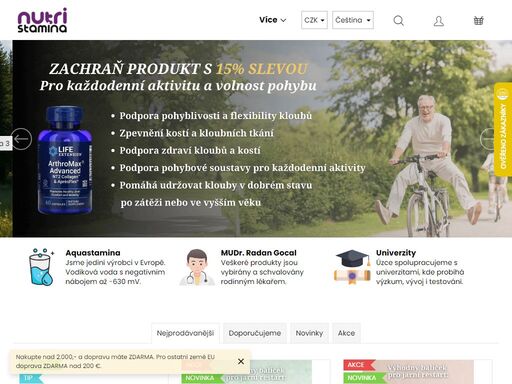 vítejte v nutristamině. prodej nejkvalitnějších organických potravinových produktů pro zdravý život
každý člověk může  výrazně ovlivnit své zdraví, pokud budete chtít poradit, napište nám. přesměrujeme vaše dotazy na lékaře mudr.radan gocala.
 


nebojte se, věřte sami sobě a svému úžasnému imunitnímu systému,…