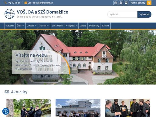nabízíme tři obory soš (obchodní akademie, informační technologie a praktická sestra) a dva obory voš (sociální práce a diplomovaná všeobecná sestra)