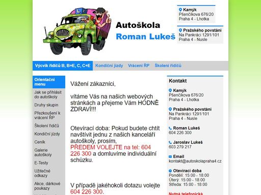 autoškola praha 4 roman lukeš nabízí výcvik a školení řidičů.