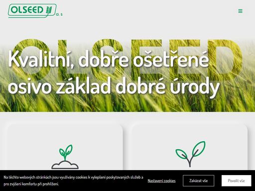 jsme dceřinou firmou osevy uni choceň, a.s. zabýváme se výrobou a prodejem osiv polních plodin obilovin, luskovin, a olejnin.