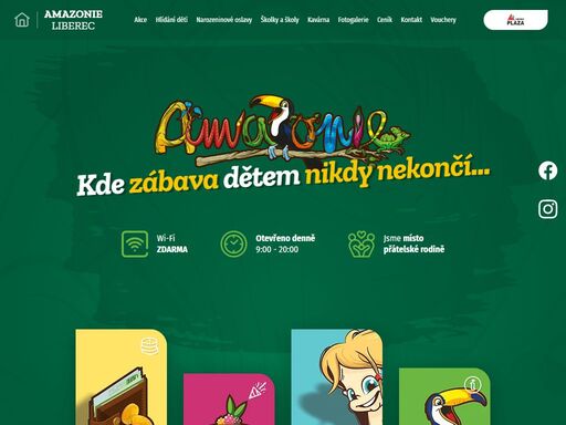 amazonie nabízí vašim dětem nekonečný proud zábavy v podobě řádění v naší obří průlezce, skákacím hradu, houpačkách, skluzavkách, balónkovém bazénu a mnoha dalších atrakcích!