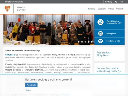 hlavní webové stránky přírodovědecké fakulty univerzity palackého v olomouci