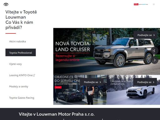 vítejte na internetových stránkách toyota a objevte modely toyota, poznejte širokou nabídku vybavení a příslušenství a vyberte si to vaše správné auto.