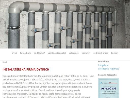 nabídka instalatérských služeb, rodinná instalatérská firma dytrich
