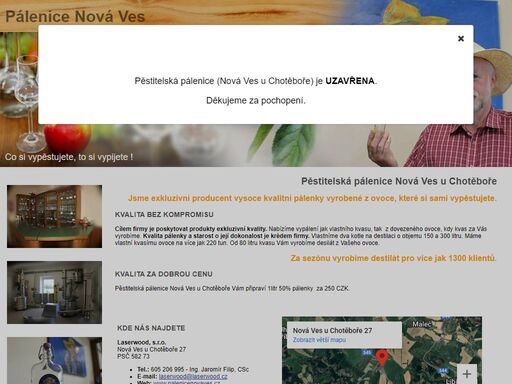 jsme exkluzivní poducent vysoce kvalitní pálenky vyrobené z ovoce, které si sami vypěstujete.
nabízíme vypálení jak vlastního kvasu, tak  z dovezeného ovoce, kdy kvas za vás vyrobíme. kvalita pálenky a starost o její dokonalost je krédem firmy. vlas