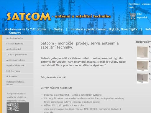 prodej satelitních kompletů i jednotlivých dílů
