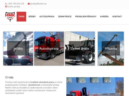 hmk servis s.r.o. - rodinná společnost s dlouhou tradicí. nabízíme k pronájmu jeřáby a naše automyčka je jedna z nejmodernějších. služba autodoprava je pro vás také dostupná