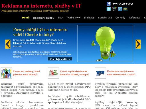 reklama na internetu, prezentace, internetový marketing a propagace firem - internetová reklama, reklama, která nemá konkurenci. internetová reklamní agentura.