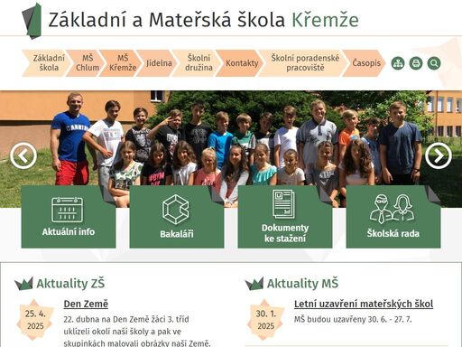 oficiální stránky základní školy a mateřské školy křemže