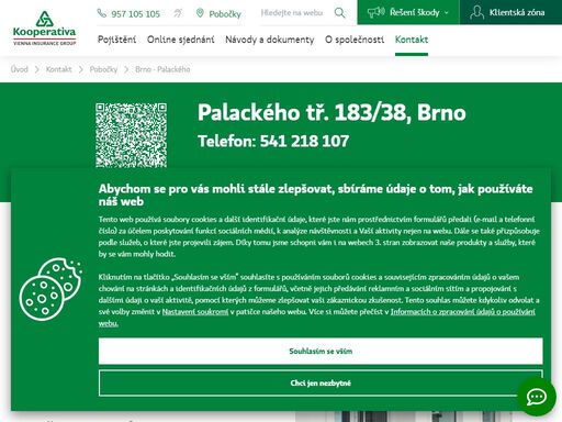 pojišťovna kooperativa - brno, palackého tř. 183/38, tel.: 541 218 107, e-mail: mdokoupil@koop.cz, michal dokoupil - odpovědný vedoucí