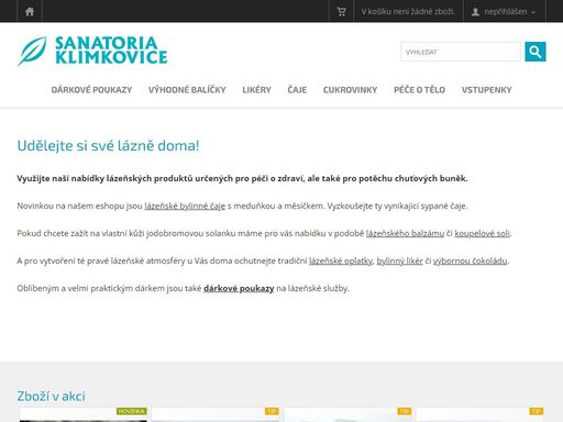 eshop lázeňské produkty pro zdraví, koupelové soli, lázeňské oplatky, bylinné likéry, dárkové poukazy