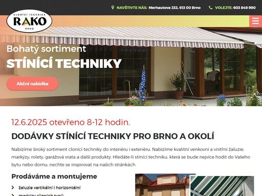široký sortiment clonící techniky do interiéru i exteriéru. nabízíme kvalitní venkovní a vnitřní žaluzie, markýzy, rolety, garážová vrata.