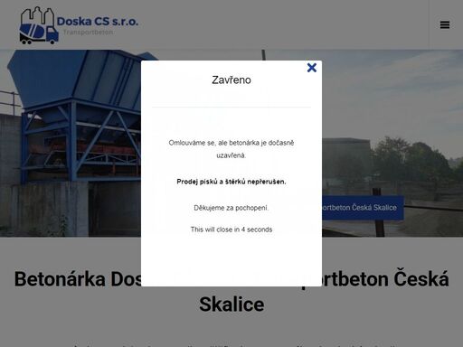betonárka ve východních čechách doska cs s.r.o. prodej betonu, výroba betonu, dovoz betonu po východních čechách. transportbeton. kalkulátor betonu zdarma!