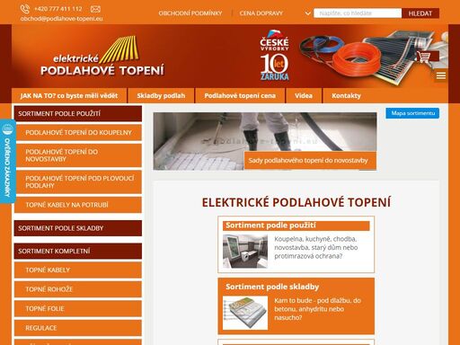 elektrické podlahové topení - topné kabely, topné rohože, topné folie. podlahové vytápění - návrh, poradenství, diskuze.