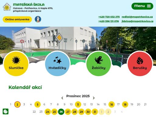 naše mateřská škola se nachází v klidné oblasti městské části ostrava - petřkovice s malebným výhledem na zalesněný kopec landek.