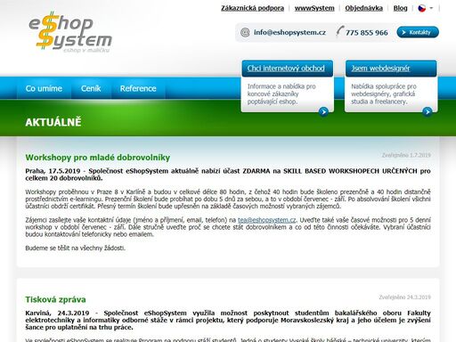 eshopsystem je univerzální administrační systém pro správu internetových obchodů neboli e-shopů. úprava obsahu, produktů, správa objednávek, tisk faktur, rozposílání newsletterů a mnohem více pro snadný a efektivní provoz vašeho eshopu.