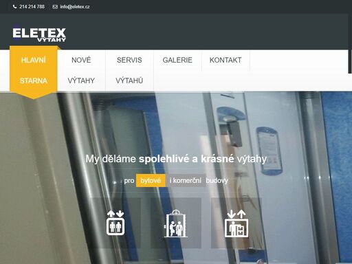 eletex výtahy provádí servis, odborné zkoušky a odborné prohlídky výtahu, montáže výtahu, nodernizace výtahu,odstranění rizik a servis výtahů.