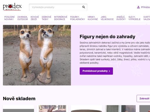 velkoobchod prodex import se nabízí široký výběr dárkového zboží, bytových doplňků, zahradních dekorací a sezónního zboží z dovozu. jsme s vámi už 20 let.