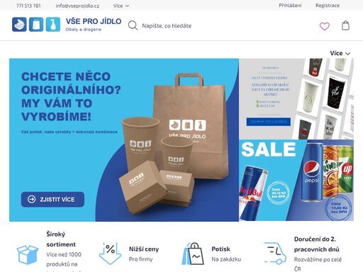 vše pro jídlo: perfektní obaly a drogerie pro vaši kuchyň a rozvoz..  