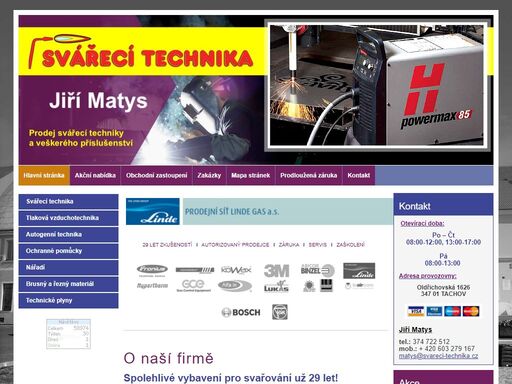 svářecí technika – jiří matys, tachov – plzeň – cheb – mariánské lázně. přes 25 let zkušeností v oboru! kamenná prodejna svařovací techniky a veškerého příslušenství. svařovací zdroje, svářecí pomůcky, plazmové řezací stroje. garance a servis!