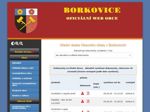 obec borkovice