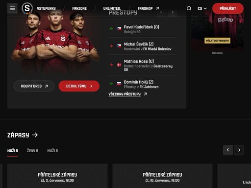 vítejte na oficiálních webových stránkách fotbalového klubu ac sparta praha. aktuální dění, výsledky zápasů, informace o hráčích, vstupenky na domácí utkání a mnohem více.