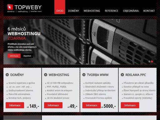profesionální webhosting - html, php, mysql. registrace domén, změna registrátora, doména zdarma. tvorba profesionálních www stránek. základní seo zdarma.