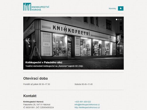 knihkupectví horová: palackého 26, 547 01 náchod