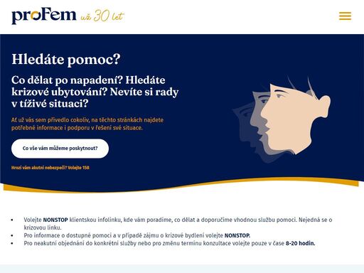 už 30 let pomáháme obětem domácího a sexuálního násilí s návratem k plnohodnotnému životu.
