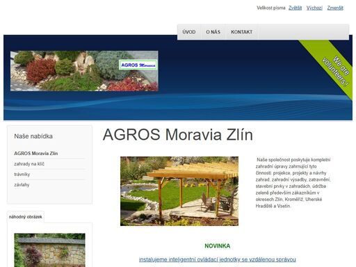 agros moravia spol. s r.o. - projekty, realizace, údržba zahrad, závlahy, trávníky