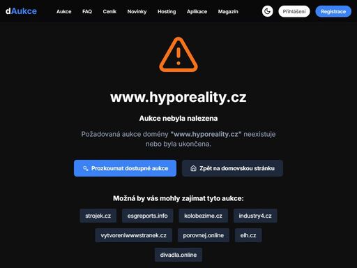 podívejte se na aukci domény www.hyporeality.cz a zjistíte částku, za kterou si jí můžete kouput v aukci na webu www.daukce.cz.
