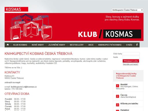 využijte slev, bonusů a zajímavých služeb ve všech kamenných knihkupectvích kosmas