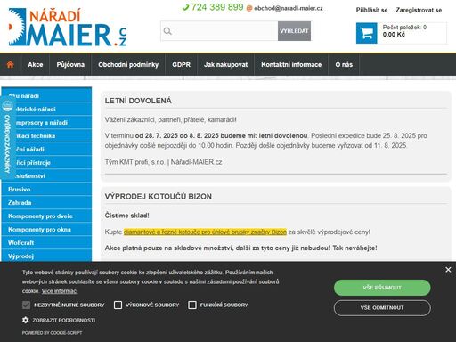 prodáváme více než 20 let elektrické a ruční nářadí, vzduchové nářadí, stříkací techniku