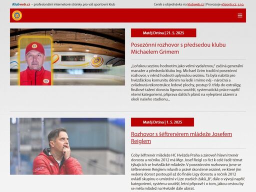 klubový web hc hvězda praha