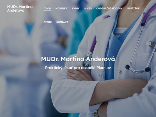 mudr. martina anderová působí jako praktický lékař pro dospělé ve městě plumlov. nabízí on-line objednání a veškeré dostupné vyštření.