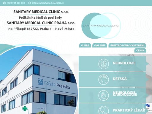 mudr. slancová bude od 08. 01. 2025 ordinovat každou středu od 10:30 do 17:00 kardiolog - pro naše dynamicky se rozvíjející ambulantní zdravotnické zařízení v mníšku pod brdy, přijmeme atestovaného kardiologa na hpp nebo dpp. (více...) vítáme vás na stránkách sanitary medical clinic s.r.o., v mníšku pod brdy mudr. petr fábera, ph.d.neurolog mudr. kristýna rosenbergerová praktický