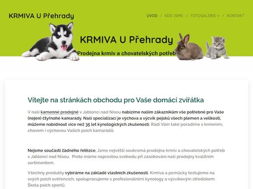vítejte na stránkách obchodu pro vaše domácí zvířátka