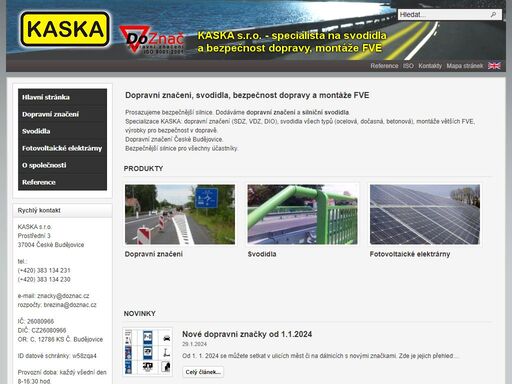 dopravní značení české budějovice, betonová svodidla, ocelová svodidla, dočasná svodidla, montáže fve, beranění sloupků, zábradlí, dopravní značky a výrobky pro bezpečnost v dopravě.