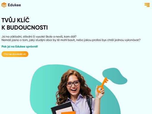 edukee je platforma pro studenty, která detailně popisuje profese a pro každé povolání navíc doporučuje nejvhodnější studijní cestu i školy.