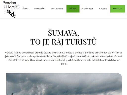 penzion u horejšů - ubytování v srdci šumavy. nabízíme nepřeberné množství služeb pro váš pobyt. pro více informací se podívejte na naše stránky.