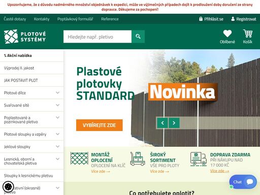 plotové systémy - pletivo, oplocení a plotové sloupky a vzpěry | e-shop - plotové systémy