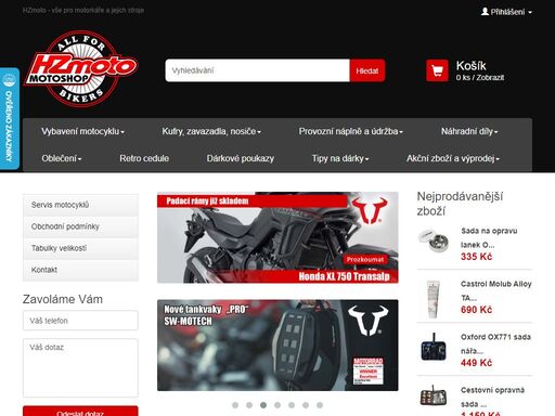 kamenný a internetový obchod s motopříslušenstvím. 
hzmoto - motoshop - vše pro motorkáře a jejich stroje. 
prodejce kompletního sortimentu značek givi, sw-motech, mra, halvarssons, lindstrands.