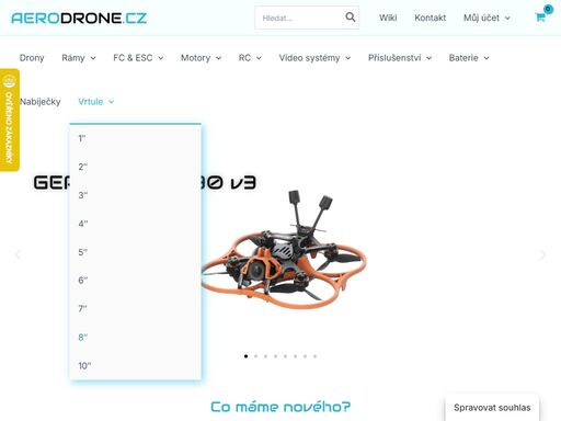 fpv drony a komponenty k dronům, fc & esc stacky, motory k dronům, baterie pro drony, vysílačky, návody pro fpv létání