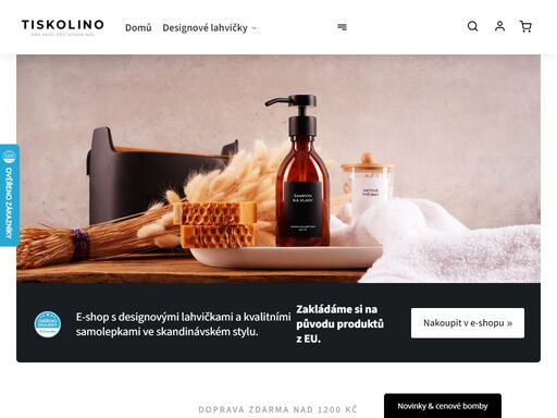 plastové lahvičky a skleněné lahvičky na kosmetiku ve skandinávském designu a samolepky na kořenky. ??