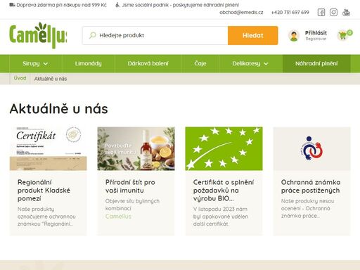 bylinné produkty nejvyšší kvality od sirupů až po čaje z východních čech. všechny produkty pro vás vyrábí lidé se zdravotním omezením.