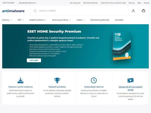 e-shop pro zabezpečení počítačů a sítí. e-shop antimalware.cz je specializovaným internetovým obchodem s antiviry, antispamy, a dalšími utilitami pro správu a zabezpečení počítače (včetně ochrany před spamy). již od roku 2006 působíme na českém trhu a svým zákazníkům dodáváme produkty nejlepších světových výrobců.…