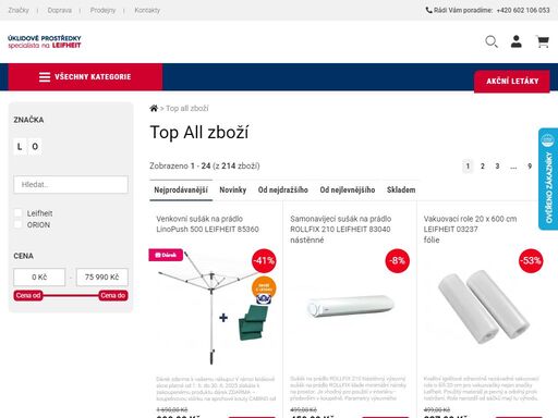 leifheit péče o domácnost, kvalitní čístící prostředky na mytí podlahy, čištění oken, sušení prádla nebo žehlení, k úklidu mopy, vysavače na okna, sušáky na prádlo, žehlicí prkna, doplňky do kuchyně.