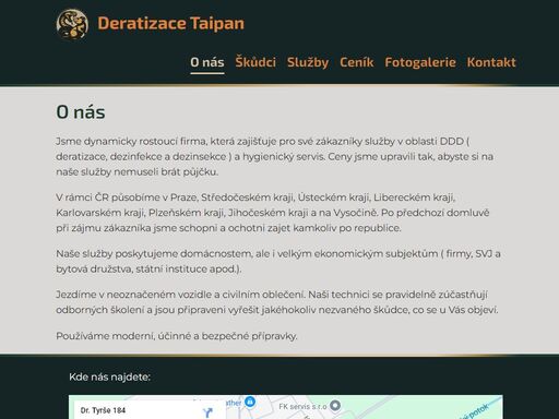 deratizace taipan – odborná likvidace hlodavců, kun, hmyzu a virů. dezinsekce, dezinfekce, rizikové vyklízení i ochrana proti škůdcům.