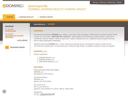 doming - doming - stavba, obchod, inženýring, reality